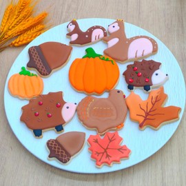 MrCookie Large Fall/Thanksgiving Cookie Cutters Set,12pc,Stainless Steel.
