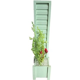 Melody Jane Dolls Houses Dollhouse Sage Green Wooden Planter with Flowers Miniature Garden Accessories