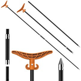 itayak 8.63'/12.3' Shallow Water Anchor Pole, Island Anchor with T-Handle, 2 Piece High Strength Fiberglass Reinforced Polyamide66, Orange (Gloves Included) (8.63 ft)
