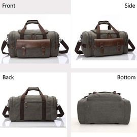 TELOSPORTS Duffle Bag Weekender Duffel Bag for Men and Women,Canvas Duffel Vintage Canvas Weekender Bag Travel Bag Sports Duffel with Shoulder Strap