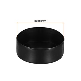 uxcell 150mm(6") Rubber End Caps, Round Vinyl Plug Insert Plastic End Caps for Tubing, Fence, Pipe Post, Furniture, Railing, Black, 50mm Height