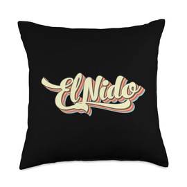El Nido Retro Vintage Style T-ShirtsEl Nido Retro El Nido Tshirt Retro Art Baseball Font Vintage Throw Pillow, 18x18, Multicolor