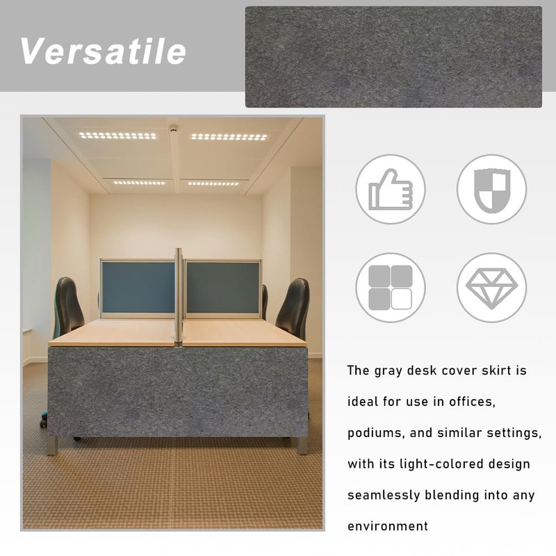 VOVCIG Under Desk Privacy Panel,59 x 19.7 inch Felt Board