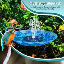 AISITIN 3.5W Solar Bird Bath Fountain Upgraded 2025, Floating Solar Fountain Pump Built-in 1200mAh Battery with 9 Nozzles & 3 Integrated Bracket for Bird Bath, Garden, Pond, Water Feature and Outdoor