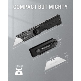 WORKPRO Folding Utility Knife with 10PC Extra SK5 Blades Quick Change Box Cutter