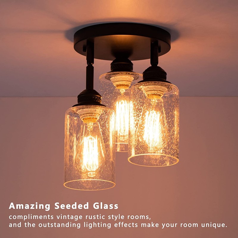 6 Pack Clear Seeded Glass Lamp Shades, 5.9in Height, 3.9in