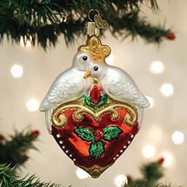 Old World Christmas Ornaments Two Turtle Doves Glass Blown Ornaments for Christmas Tree