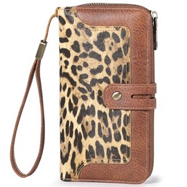Carteras para Mujer Gran Capacidad, Monedero para Mujer con Bloqueo RFID, Cartera para Mujer con la Muñeca Clip, Billetera para Dama con Bolsillo con Cremallera para el Móvil y Tarjetero
