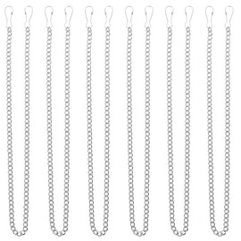 Tyqour Pack of 6 Hanging Basket Chains 50 cm Metal Chain for Hanging, Flower Pot Chain Silver Flower Pot Hanging Hanging Basket Hook Metal Chains Hanging for Bird Feeder Wind Chimes Lanterns