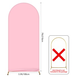 AIBIIN 3.3ft x 7ft Round Bow Backdrop for Wedding Ceremony Birthday Party Baby Shower Banquet Decoration Pink