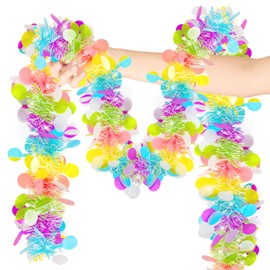 Easter Tinsel Garland, 50Ft Pastel Easter Egg Glitter Tinsel Garland for Indoor Outdoor Easter Decor, Mantel, Staircase, Party Decoration