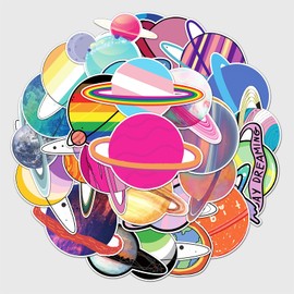 Galaxy Stickers for Laptop(50 PCS),Gift for Children Teens Adults Girl Boys,Waterproof Stickers for Water Bottle,Planet Earth Vinyl Stickers for Scrapbook,Skateboard,Bike,Phone,Dairy