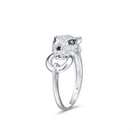 Santuzza Panther Ring 925 Sterling Silver Cubic Zirconia Green Spinel Leopard Ring for Women (6)