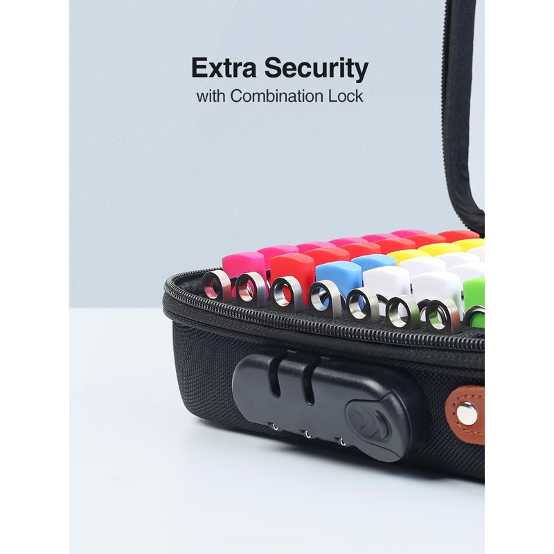 Luxtude Flash Drive Case with Combination Lock (112 Labels Included)