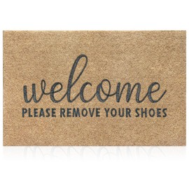 AAZZKANG Please Remove Your Shoes Doormat Non Slip Large Welcome Outdoor Mats for Home Entrance Easy to Clean Front Door Mat for Indoor,Entryway,Outside,Inside 90x60cm
