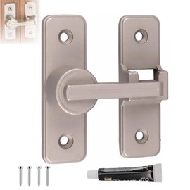 Sliding Door Lock, 180° Deadbolt Lock, No Drilling for Door Lock Indoor, Sliding Door Lock, Padlock Locks Suitable for All Interior and Exterior Doors (Silver-180°)