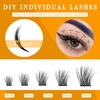 PURELEOR Cluster Lashes 60Pcs Individual Eyelash Extensions C Curl DIY