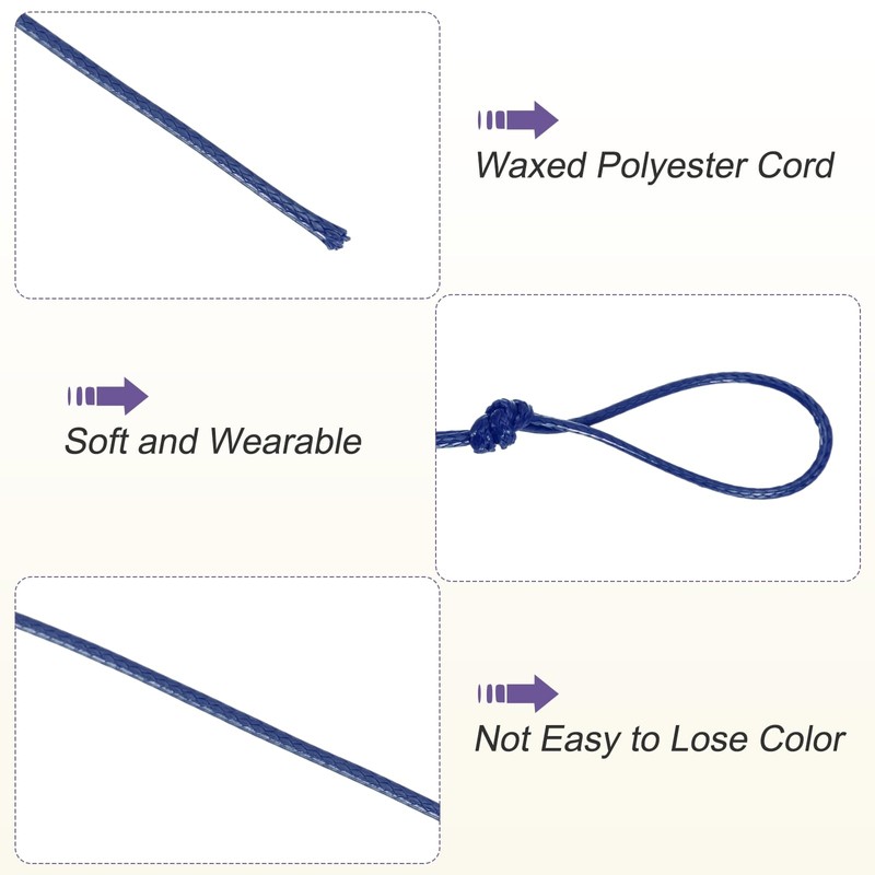 sourcing map Waxed Cord 1mm Waxed Polyester Cord 11 Yard