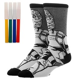 Captain America Color Yourself Socks,White,One Size