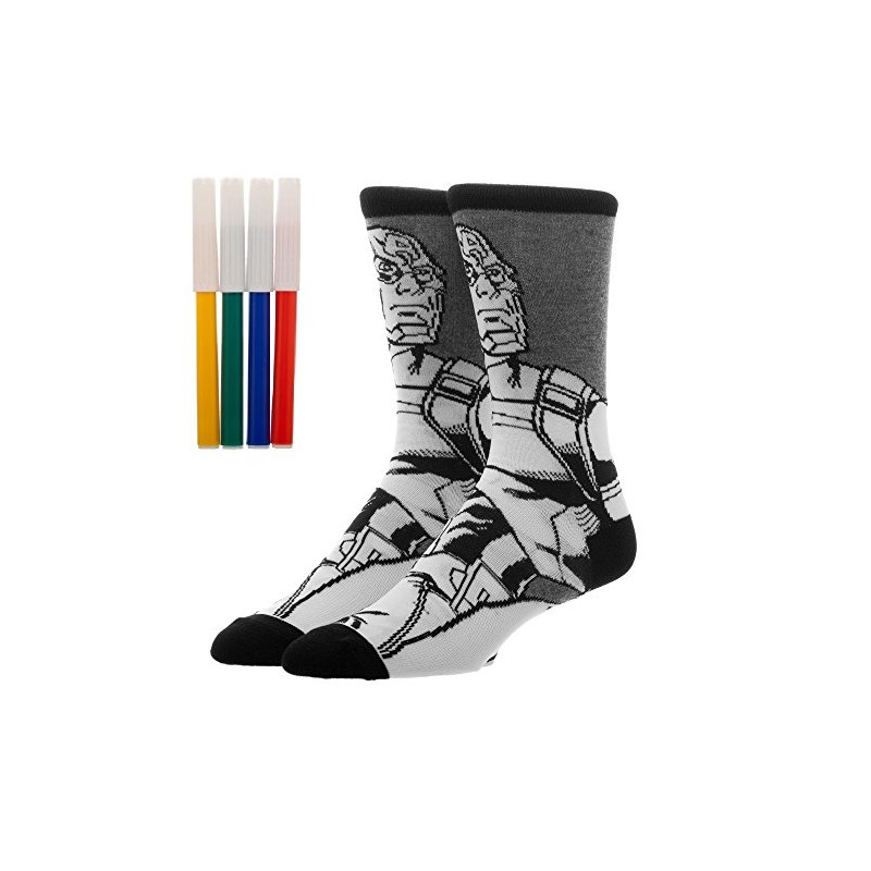 Captain America Color Yourself Socks,White,One Size