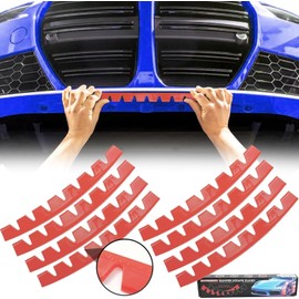 AUTOXBERT 8Pcs Red SPORT Universal Car Front Bumper Guard Chassis Anti-Scratch Anti-Skid Kit Scrape Protector Skid Plate DIY with Pre-Attach