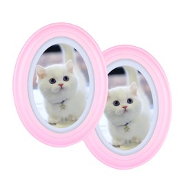 GRRONZEE 2 Pack Oval Picture Frame 5x7 Pink, Wall Photo Frame for Home Decor and Photo Gallery