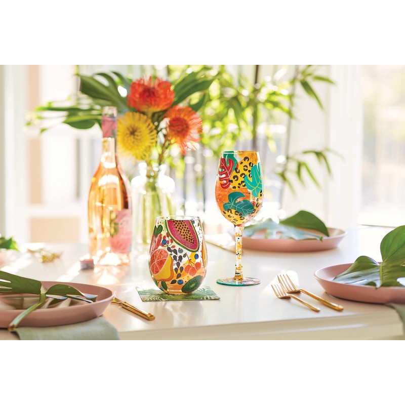 enesco Lolita Stemless Glass Tropical Fruit 6010894