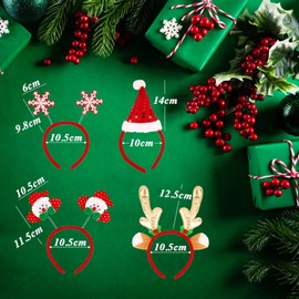 COLOFALLA 8pcs Christmas Headbands for Adults Xmas Headwear Reindeer Antlers Snowflake Christmas Accessories to Wear Party Favours Gifts Christmas Decorations