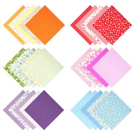 Fabrics for Sewing, Pack of 50 Squares Cotton Fabric, Patchwork Fabric Package, 20 x 20 cm Fabric Scraps for Crafts, Colourful Fabric Packs, Fabrics for Sewing Handmade (30)