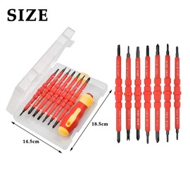 FOROREH Screwdriver, Insulated Screwdriver Set 7tlg Chrome Vanadium Steel Screwdriver Set with Soft Handle, Screwdriver Set with Magnetic Slots Electric Repair Tool Set