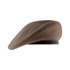 Unlined Beret with Leather Sweatband (7 1/2, Ranger Tan)