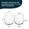 Libbey Stemless Wine Glasses Set of 12, Dishwasher Safe Set