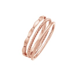 Elli Women's Ring Stacking Trio Basic Minimal Timeless Blogger in 925 Sterling Silver, 58, Sterling Silver, None