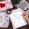 8pcs Reusable Christmas Stencils, 11x8in Large Merry Christmas Stencils Xmas