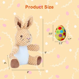 YUEPET Easter Bunny Dog Toys, Squeaky Dog Chew Toys for Cleaning Teeth, Stuffed Easter Egg Dog Toy for Puppies Small Medium Dogs