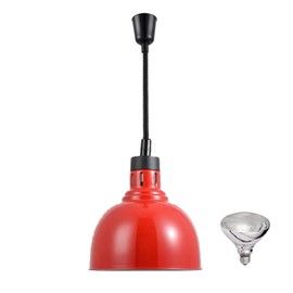 Hanging Food Heat Lamp Infrared Food Warmer Fry Heating Lamp 250W with Light Bulb (Dia25cm(Red))