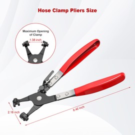 Ziopetru Hose Clamp Pliers | Heavy-duty Automotive Repairing Tool | Repair Tool Swivel with Flat Band for Removal and Installation of Ring-Type or Flat-Band Hose Clamps