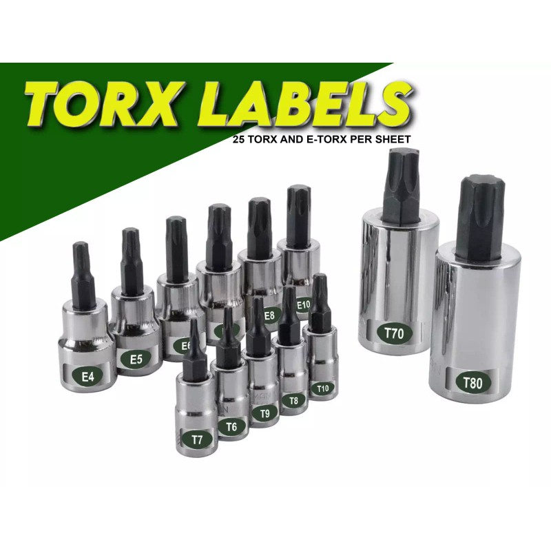 SteelLabels.com Economy Master Set 170 Chrome Foil Socket Labels -