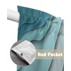 BEMIGO Swag Valances for Windows, Ombre Stripes Turquoise Brown Rod