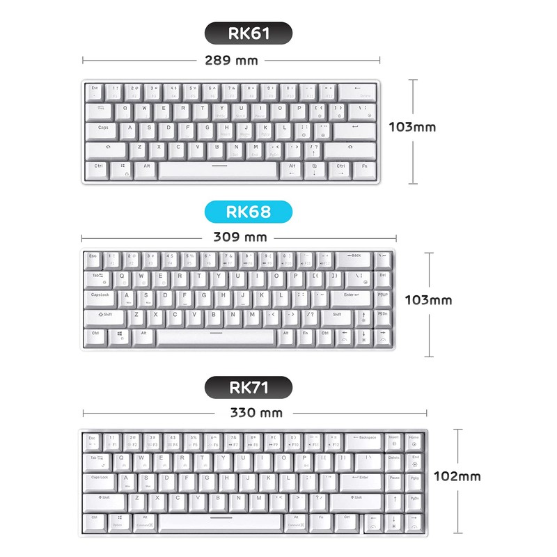 RK ROYAL KLUDGE RK68 Wireless Hot Swappable 65% Mechanical Keyboard,
