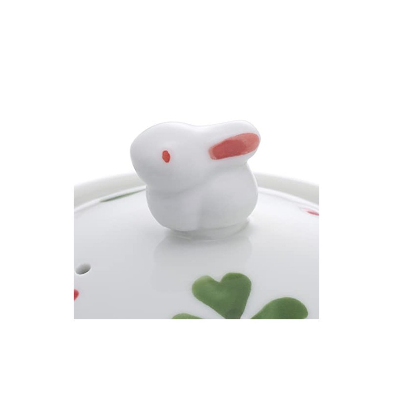 Pottery Arita Ware Four Leaf Clover Pot (With Rabbit and