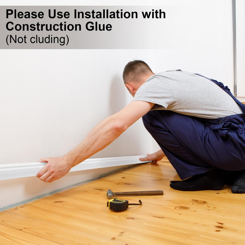 Briwooody 10 Pcs 39.4in x 3.5in Wall Baseboard Molding Trim