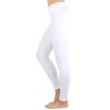 ToBeInStyle Women's Medium Weight Breathable Cotton-Spandex Leggings (Medium, White)