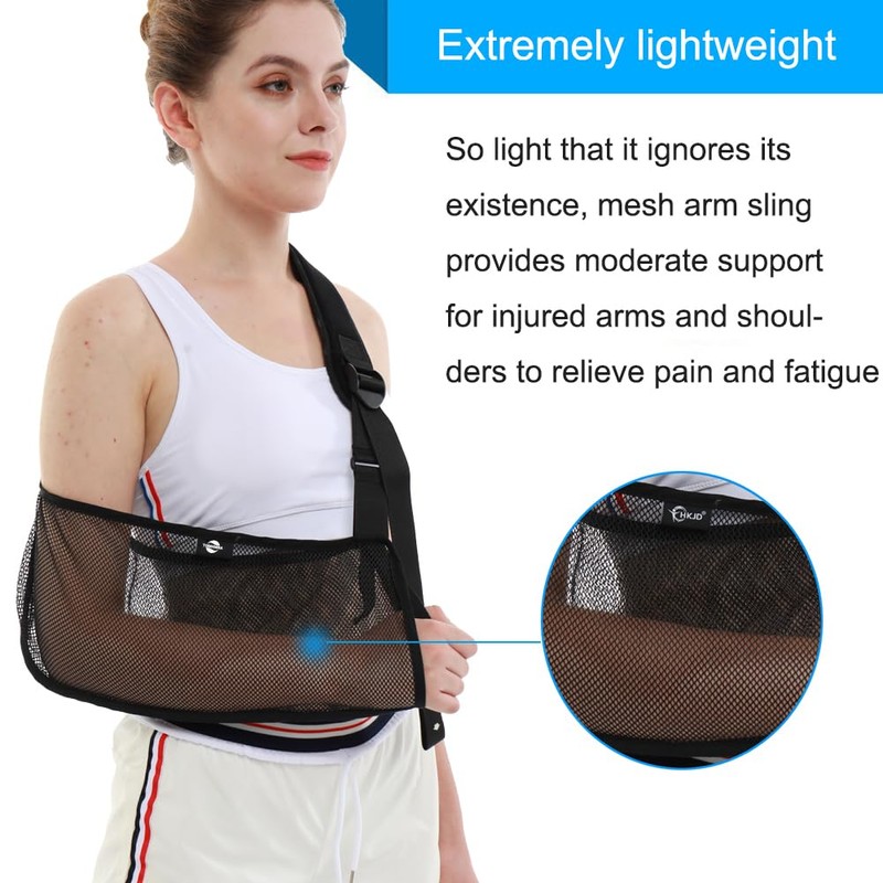 Mesh Arm Shoulder Sling - Medical Immobilizer for Shower Adjustable