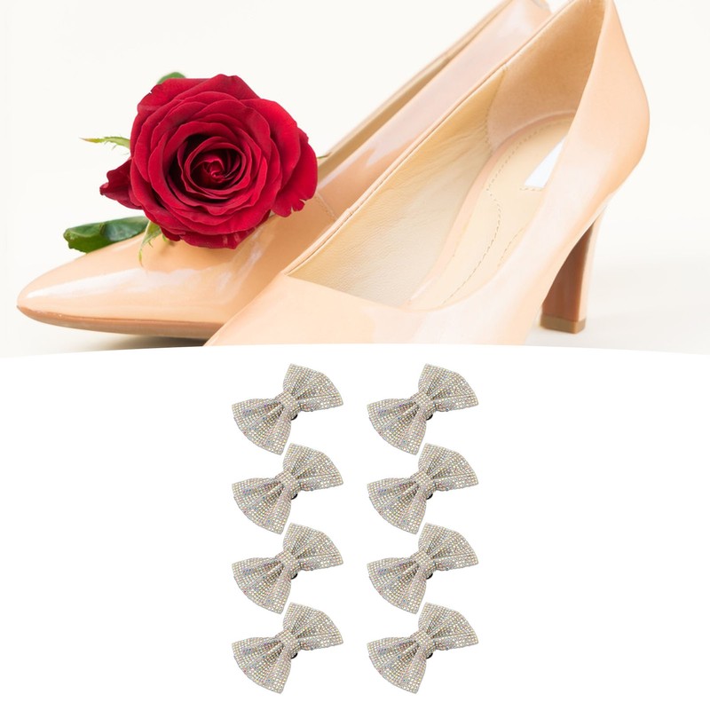 8pcs Bow Shoe Clips Detachable Bowknot Shoe Buckle Decorative Removable