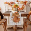 Romanstile Pumpkin Leaves Fall Table Runner, Buffalo Plaid Autumn Thanksgiving