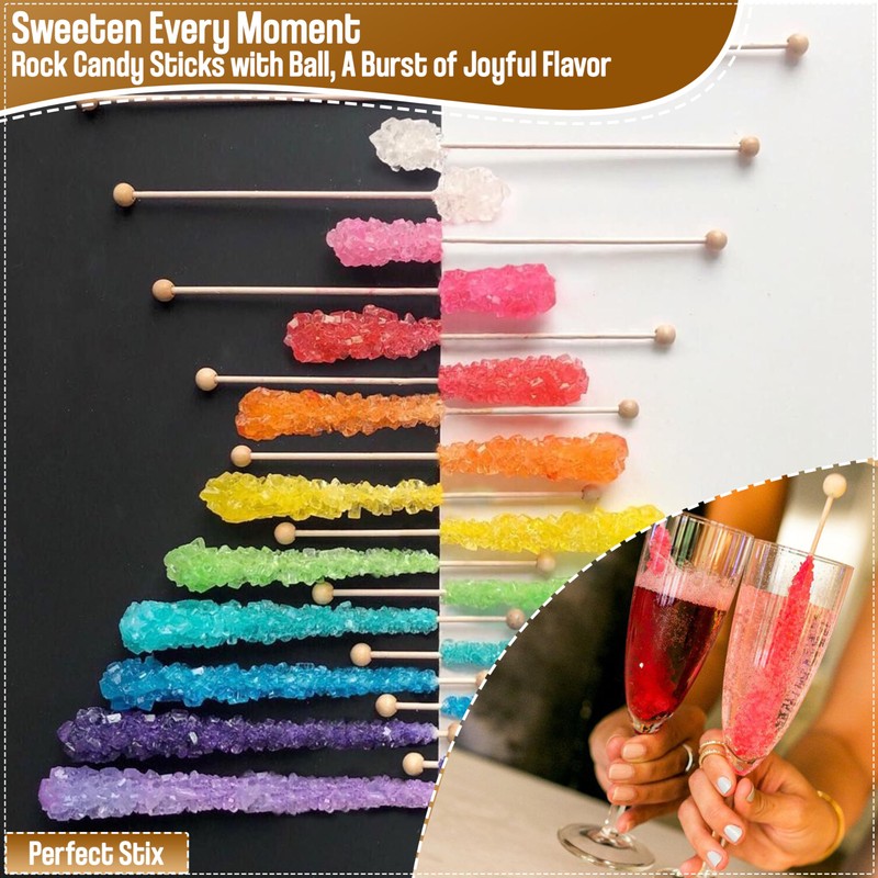 Perfect Stix LB60-50 Rock Candy Sticks with Ball, 0.2" Height,