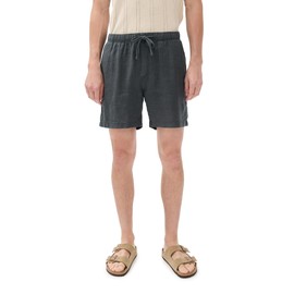 Faherty Men's Essential Linen Shorts 6.5", Washed Black, L