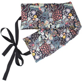 Rapeseed Cushion 7 Chamber with Ribbon, 65 x 15 Organic Fabric "Under Water" - Heat Cushion, Grain Cushion, Rapeseed Cushion