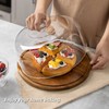 ANBOXIT Cake Stand with Dome Lid, Acacia Wood Cake Plate
